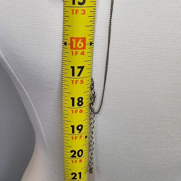 Layered Necklace Natural Stone Pendant Antiqued Goldtone Christopher & Banks - Picture 8 of 9